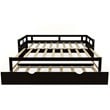 CRO Decor Extending Daybed with Trundle Wooden Daybed with Trundle (Espresso)