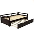 CRO Decor Extending Daybed with Trundle Wooden Daybed with Trundle (Espresso)