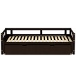 CRO Decor Extending Daybed with Trundle Wooden Daybed with Trundle (Espresso)