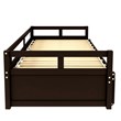 CRO Decor Extending Daybed with Trundle Wooden Daybed with Trundle (Espresso)