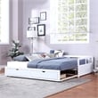 CRO Decor Wooden Daybed with Trundle and 2 Storage Drawers Extendable Bed Daybed