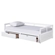 CRO Decor Wooden Daybed with Trundle and 2 Storage Drawers Extendable Bed Daybed