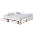 CRO Decor Wooden Daybed with Trundle and 2 Storage Drawers Extendable Bed Daybed