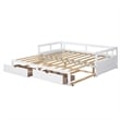 CRO Decor Wooden Daybed with Trundle and 2 Storage Drawers Extendable Bed Daybed