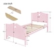 CRO Decor Twin Size Wood Platform Bed with Headboard Footboard  (Pink)