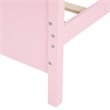 CRO Decor Twin Size Wood Platform Bed with Headboard Footboard  (Pink)