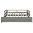 CRO Decor Extending Daybed with Trundle Wooden Daybed with Trundle (Gray)