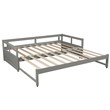 CRO Decor Extending Daybed with Trundle Wooden Daybed with Trundle (Gray)