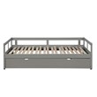 CRO Decor Extending Daybed with Trundle Wooden Daybed with Trundle (Gray)