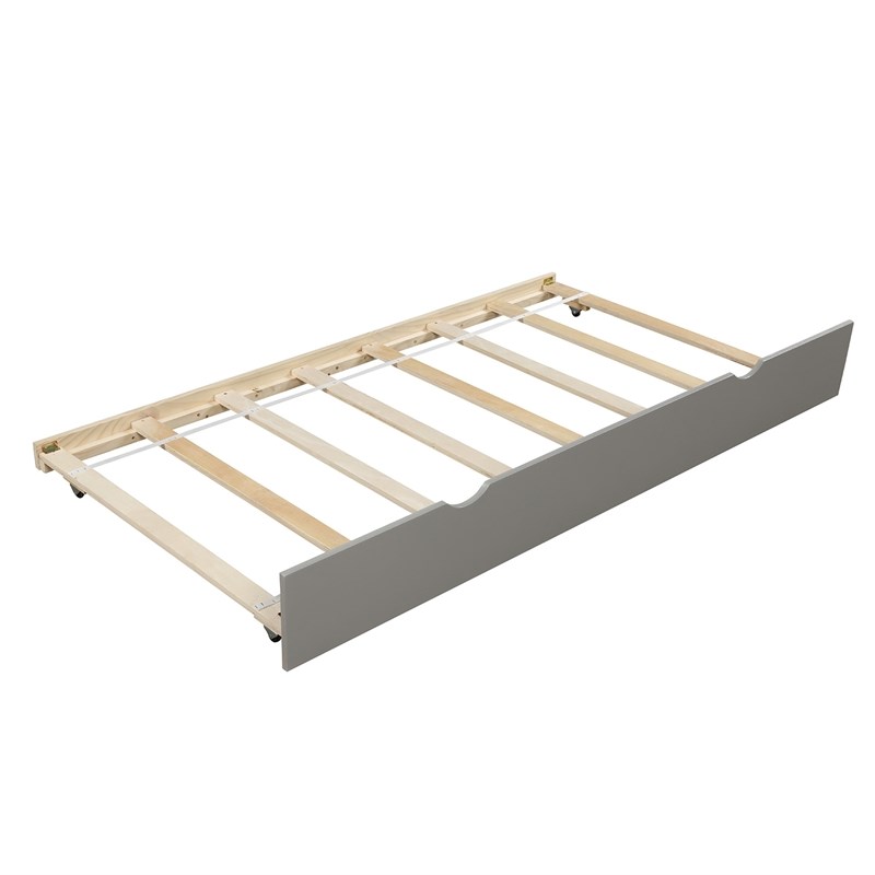 CRO Decor Extending Daybed with Trundle Wooden Daybed with Trundle (Gray)
