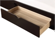 CRO Decor Wooden Daybed with Trundle and 2 Storage Drawers Extendable (Espresso)