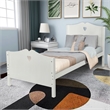 CRO Decor Bed Frame Twin Platform Bed with and Headboard and Footboard (White)
