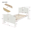 CRO Decor Bed Frame Twin Platform Bed with and Headboard and Footboard (White)