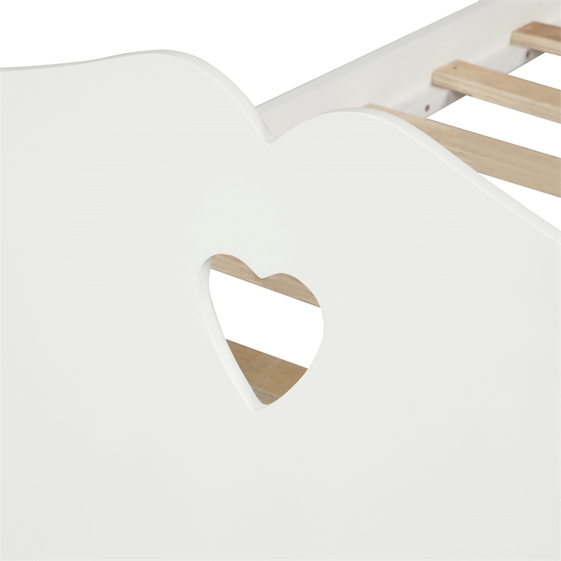 CRO Decor Bed Frame Twin Platform Bed with and Headboard and Footboard (White)