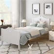 CRO Decor Bed Frame Twin Platform Bed with and Headboard and Footboard (White)