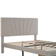 CRO Decor Queen Size Storage Velvet Platform Bed with a Big Drawer - Beige