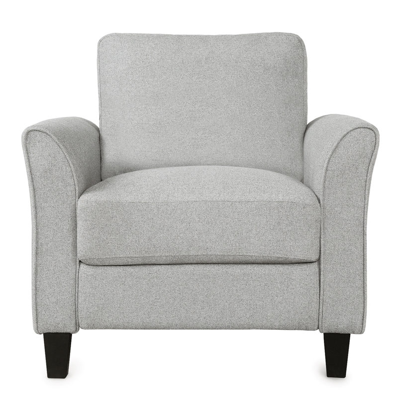 CRO Decor Living Room Furniture Fabric Armrest Single Sofa (Light Gray)