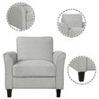 CRO Decor Living Room Furniture Fabric Armrest Single Sofa (Light Gray)