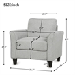 CRO Decor Living Room Furniture Fabric Armrest Single Sofa (Light Gray)