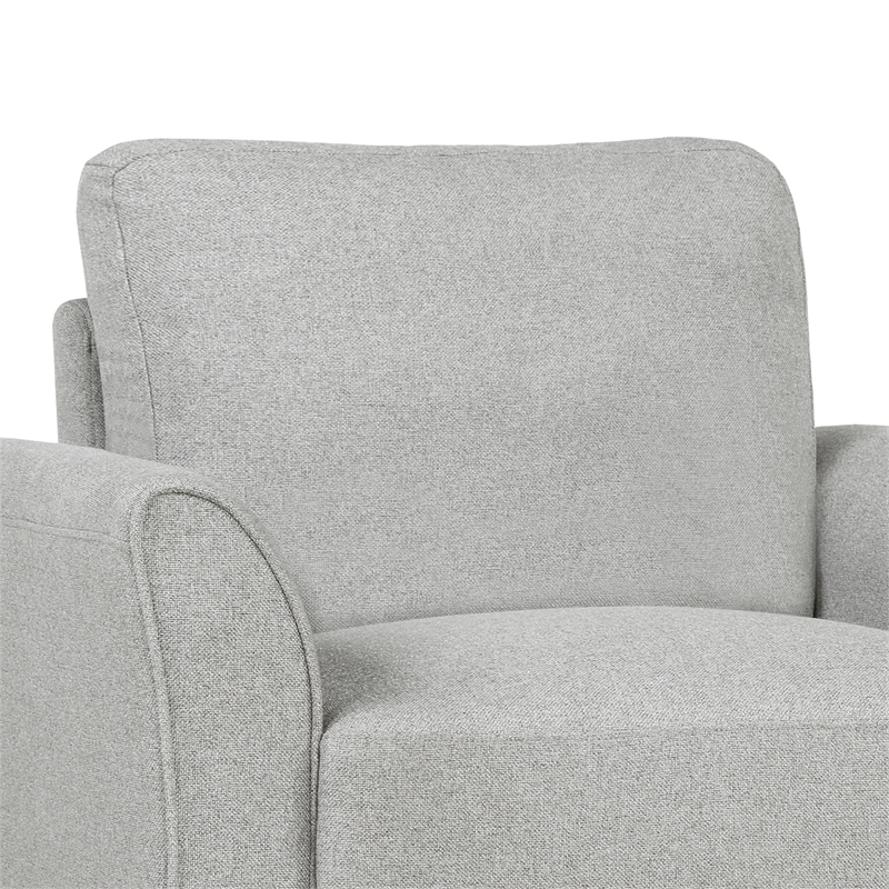 CRO Decor Living Room Furniture Fabric Armrest Single Sofa (Light Gray)