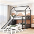 CRO Decor Twin Over Twin Bunk Bed with Two Drawers and Slide (White)