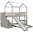 CRO Decor Twin Over Twin Bunk Bed with Two Drawers and Slide (White)