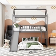 CRO Decor Twin Over Twin Bunk Bed with Two Drawers and Slide (White)