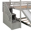 CRO Decor Twin Over Twin Bunk Bed with Two Drawers and Slide (White)
