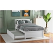 CRO Decor Twin size Platform Bed Wood Bed Frame with Trundle (White)