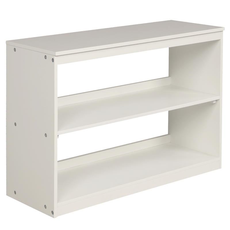 CRO Decor Low Study Twin Loft Bed with Cabinet and Rolling Portable Desk (White)
