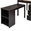 CRO Decor Low Study Twin Loft Bed with Cabinet and Rolling Portable Desk