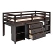 CRO Decor Low Study Twin Loft Bed with Cabinet and Rolling Portable Desk