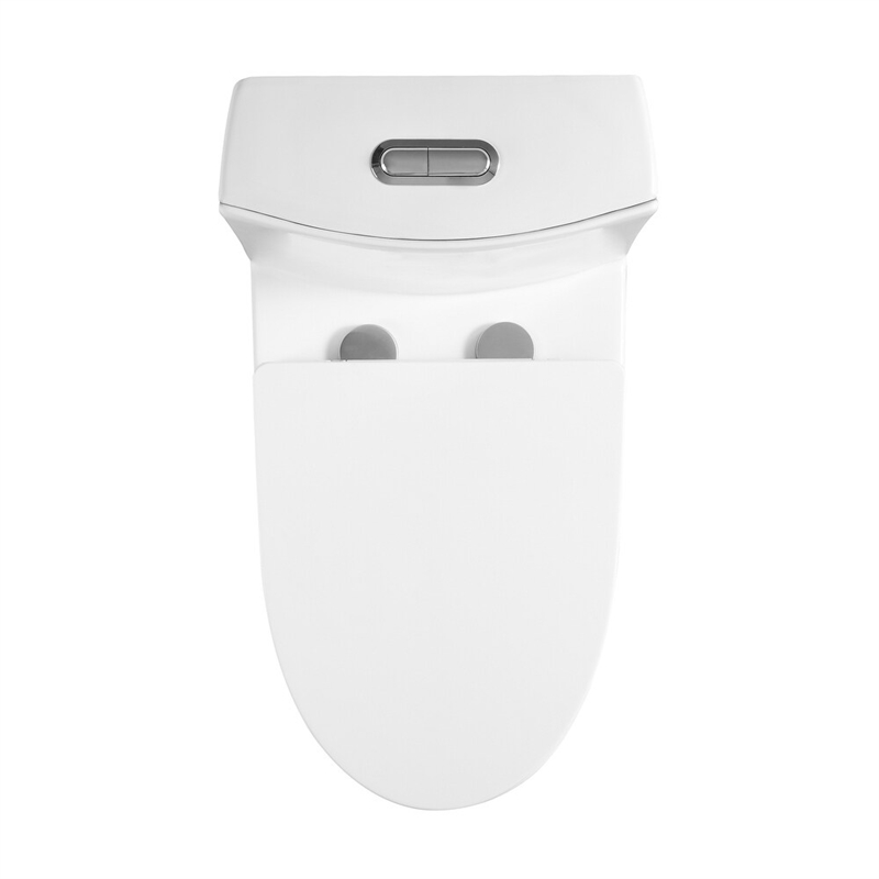 CRO Decor  One Piece Extended Dual Flush Freestanding Toilet White