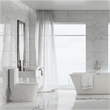 CRO Decor  One Piece Extended Dual Flush Freestanding Toilet White