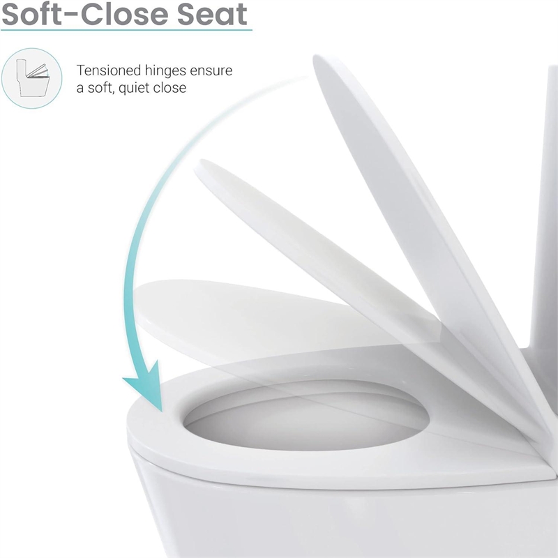 CRO Decor  One Piece Extended Dual Flush Freestanding Toilet White