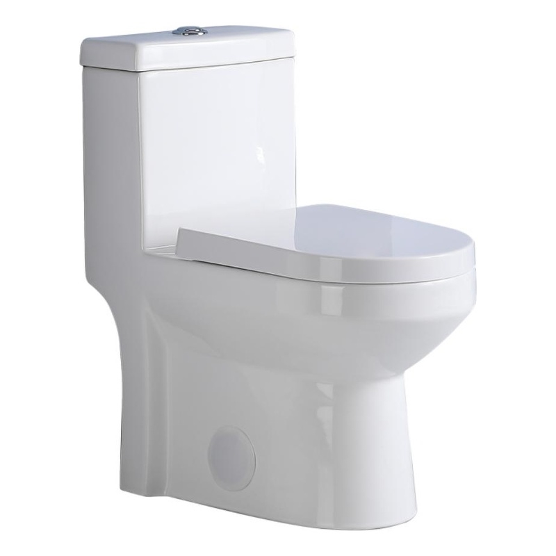 CRO Decor  One-Piece Dual Flush Free-Standing Toilet White