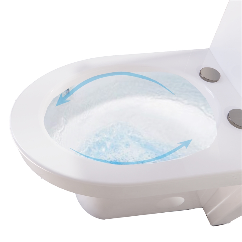 CRO Decor  One-Piece Dual Flush Free-Standing Toilet White