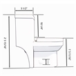 CRO Decor  One-Piece Dual Flush Free-Standing Toilet White
