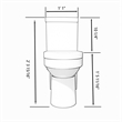 CRO Decor  One-Piece Dual Flush Free-Standing Toilet White