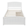 CRO Decor Wood Twin Size Platform Bed with Two Drawers (White)