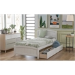CRO Decor Wood Twin Size Platform Bed with Two Drawers (White)