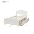 CRO Decor Wood Twin Size Platform Bed with Two Drawers (White)