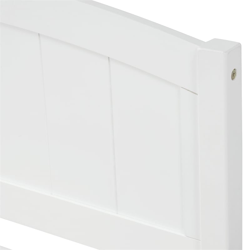 CRO Decor Wood Twin Size Platform Bed with Two Drawers (White)