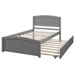 CRO Decor Wood Twin size Platform Bed with Trundle (Gray)