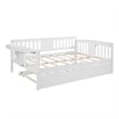 CRO Decor Full Size Daybed with Twin Size Trundle Wood Slat Support (White)