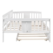 CRO Decor Full Size Daybed with Twin Size Trundle Wood Slat Support (White)