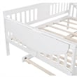 CRO Decor Full Size Daybed with Twin Size Trundle Wood Slat Support (White)