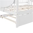 CRO Decor Full Size Daybed with Twin Size Trundle Wood Slat Support (White)