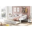 CRO Decor Full Size Daybed with Twin Size Trundle Wood Slat Support (White)