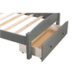 CRO Decor Wood Platform Twin Bed Frame with Storage Drawer (Gray)